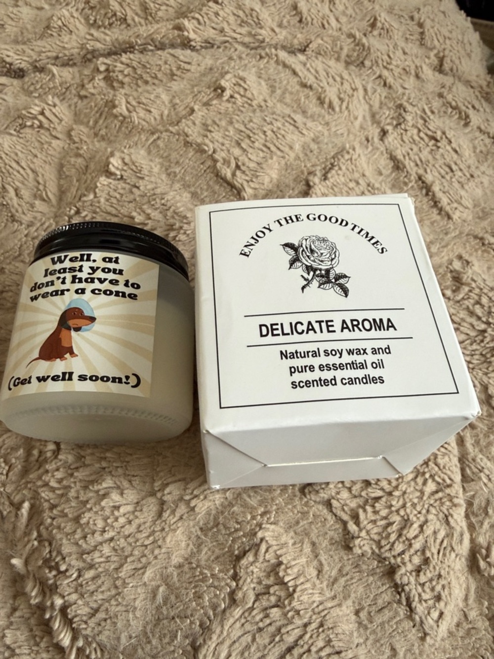 Delicate Aroma  Scented Candle - White -Get Well Soon